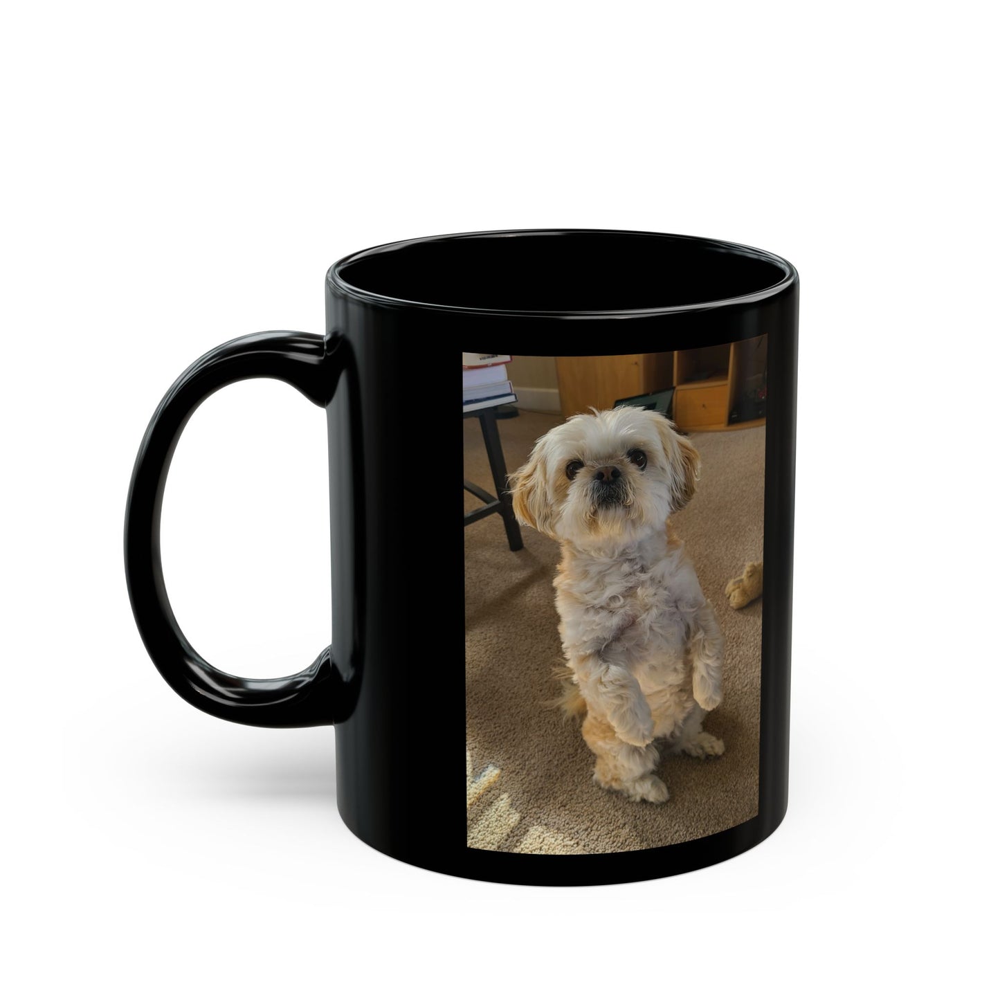 Personalized Pet Photo Mug, Custom Dog Coffee Cup, Black Dog Lover Mug, Unique Gift for Dog Owners, 11oz/15oz