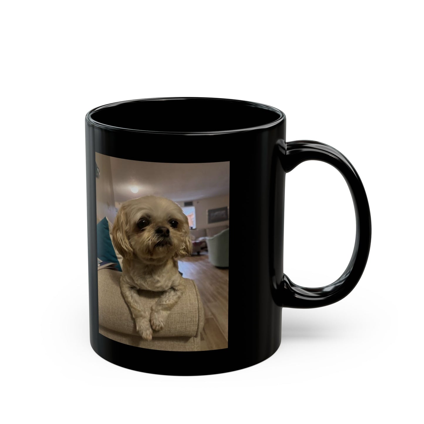 Personalized Pet Photo Mug, Custom Dog Coffee Cup, Black Dog Lover Mug, Unique Gift for Dog Owners, 11oz/15oz