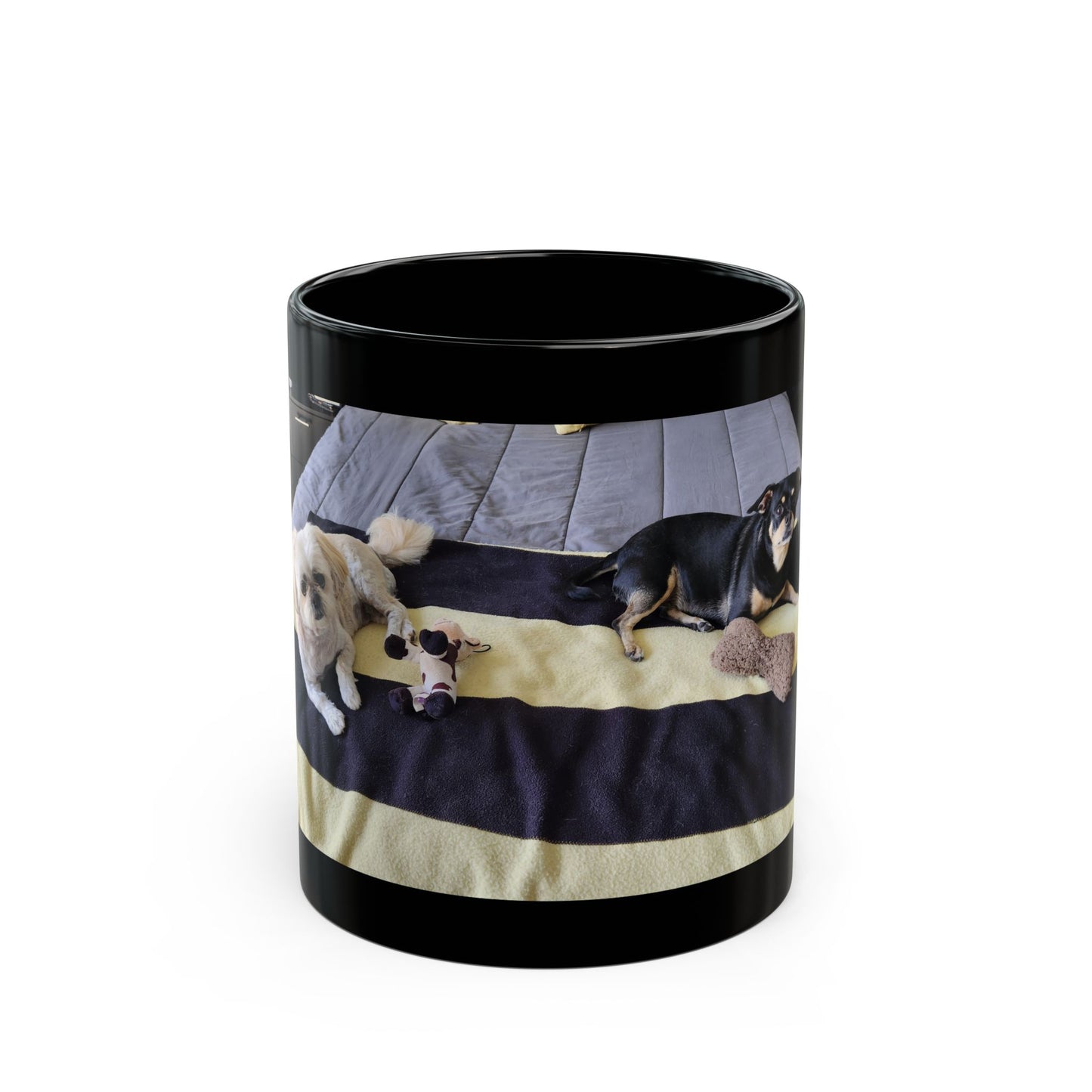 Personalized Pet Photo Mug Penny and Phoebe, Dog Lover Gift, Custom Animal Mug, Black Coffee Cup, Unique Pet Portrait