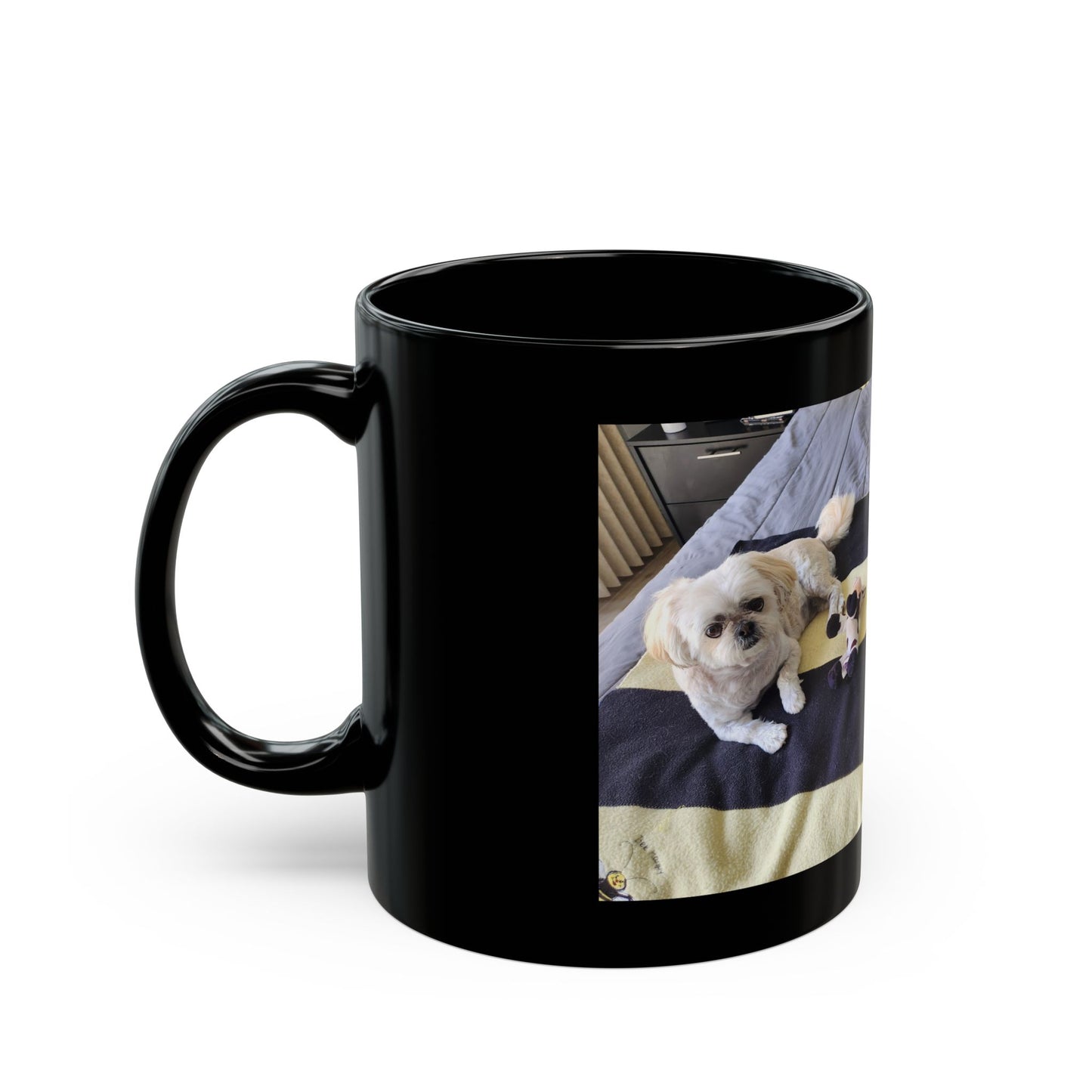 Personalized Pet Photo Mug Penny and Phoebe, Dog Lover Gift, Custom Animal Mug, Black Coffee Cup, Unique Pet Portrait