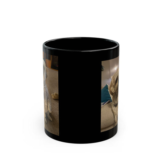 Personalized Pet Photo Mug, Custom Dog Coffee Cup, Black Dog Lover Mug, Unique Gift for Dog Owners, 11oz/15oz