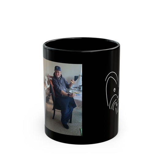 Personalized Black Mug with Artistic Design, Unique Coffee Cup for Home or Office, Ideal Gift for Birthdays, Holidays, and Special Occasions