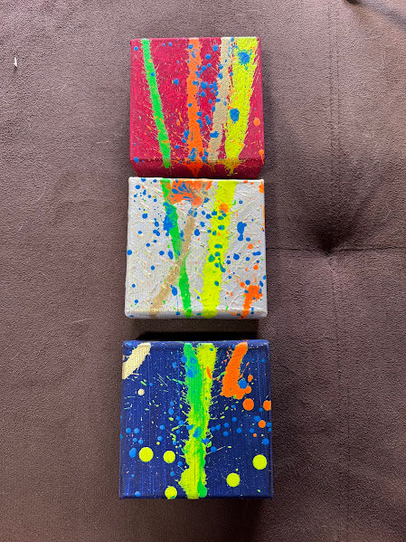 Neon Drip Trio — 3-Piece Bundle (4"×4"×1" each)