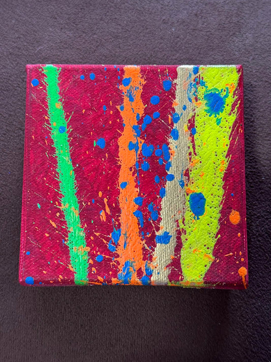 Colorful abstract painting on a dark background